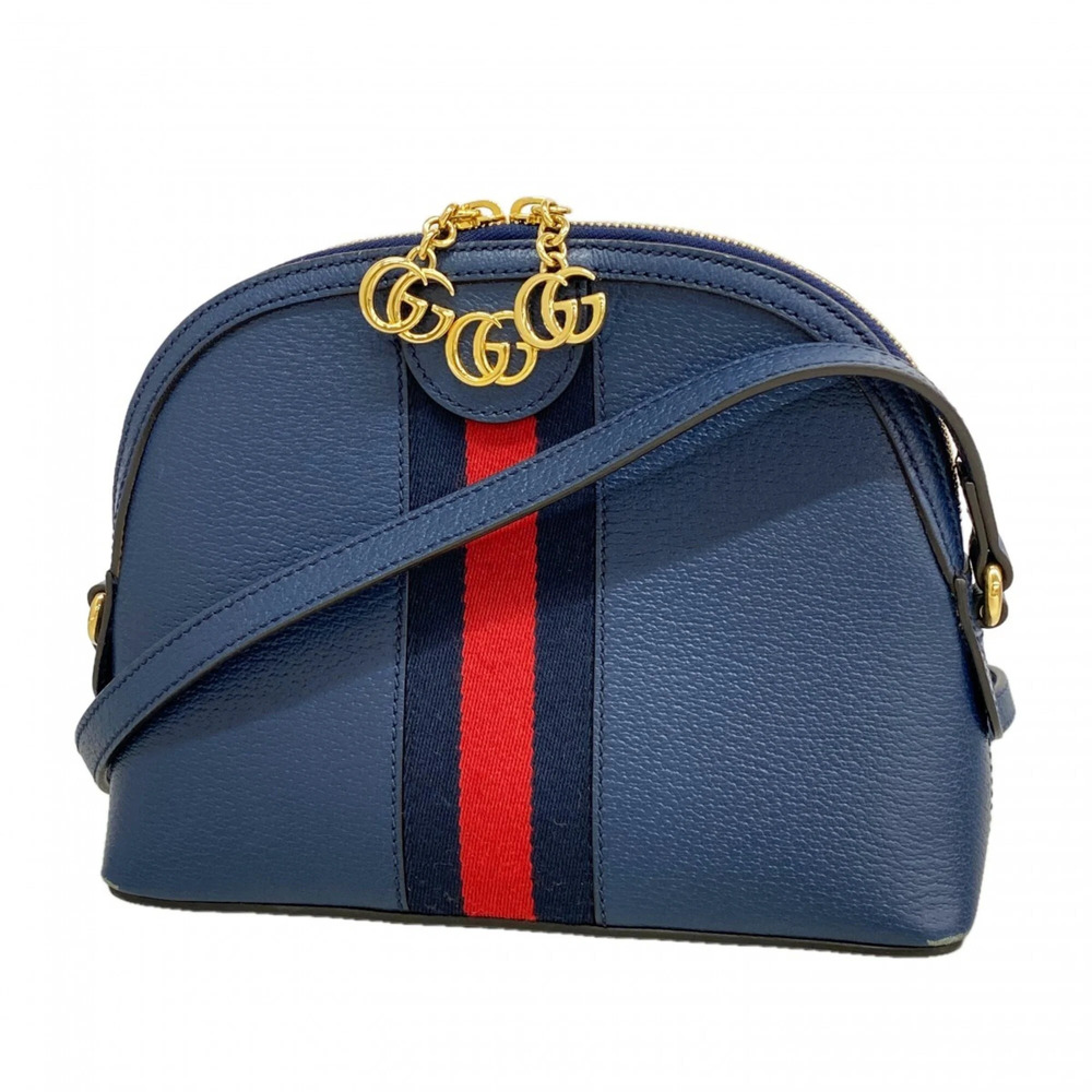 GUCCI Blue Leather Shoulder Bag